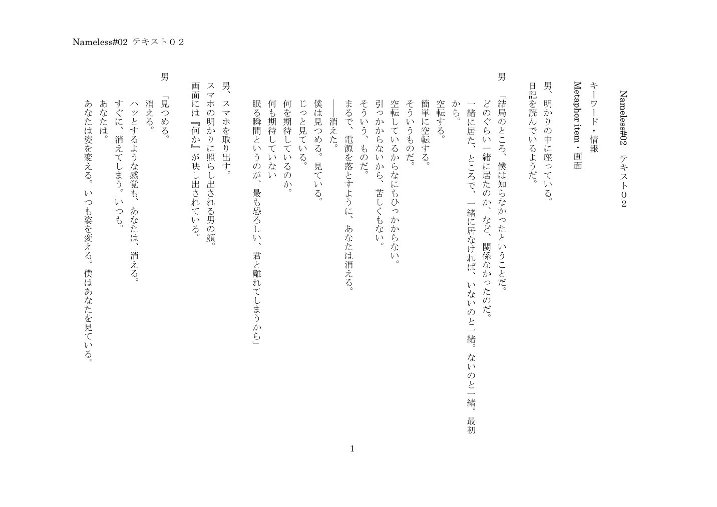 Nameless #02 TEXT 02 1ページ目